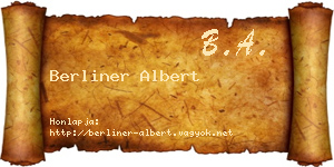 Berliner Albert névjegykártya