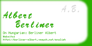 albert berliner business card